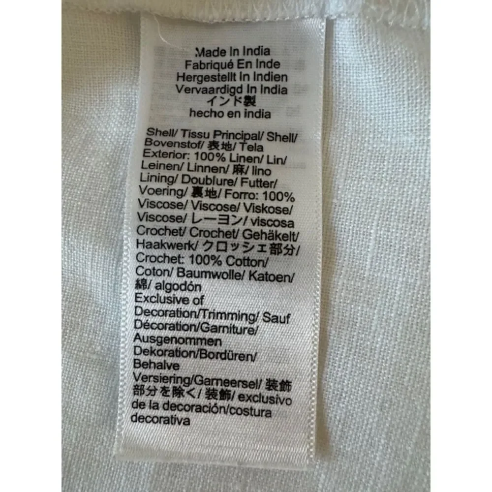 J.Crew crochet-top linen midi dress, White, Size M. - Picture 8 of 8